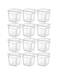 Pack of 12 Food storage Container with lid 3.8 litre 201x189x187mm Polypropylene | DA-GSPP4+GSPPL2
