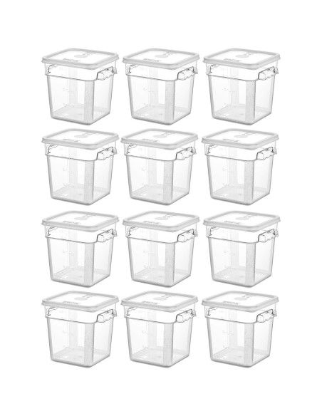 Pack of 12 Food storage Container with lid 3.8 litre 201x189x187mm Polypropylene | DA-GSPP4+GSPPL2