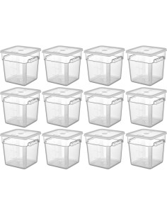 Pack of 12 Food storage Container with lid 7.6 litre 242x232x232mm Polypropylene | DA-GSPP8+GSPPL6