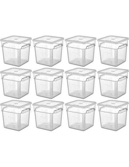 Pack of 12 Food storage Container with lid 7.6 litre 242x232x232mm Polypropylene | DA-GSPP8+GSPPL6