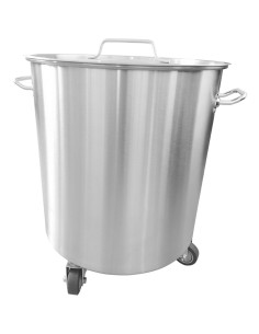 Professional Waste bin Stainless steel with Lid Wheels 75 litres | Stalwart DA-SDC75 2