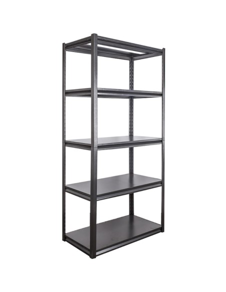 Commercial Shelving Unit 5 Tier 35kg 1200x460x1980mm Black | Stalwart DA-SART252