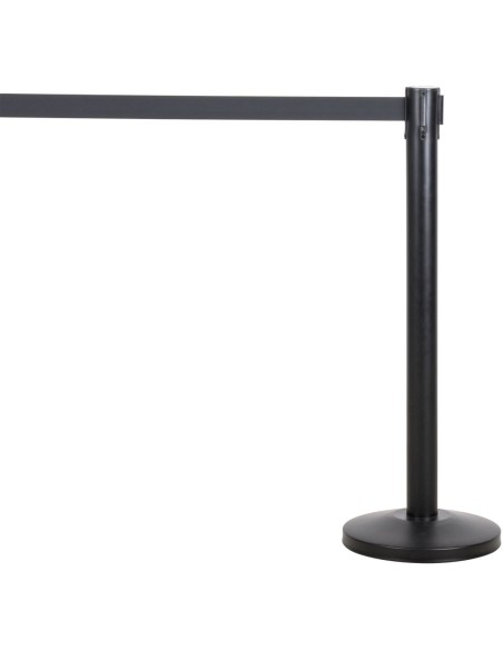 Black Barrier Post with Black Retractable Belt 2m | DA-BBP01A