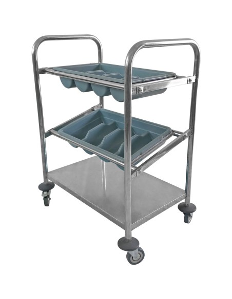 Cutlery & Tray Trolley 2 trays & Undershelf 570x350x860mm | DA-CTT2