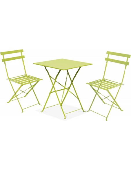 Folding Bistro Set Table & 2 Chairs Green | DA-WW178GREEN