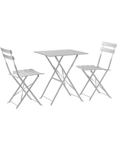 Folding Bistro Set Table & 2 Chairs White | DA-WW178WHITE
