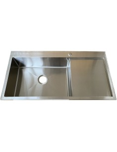 Overmount Single Basin Sink Stainless Steel with drainboard 1000x510x175mm | Stalwart DA-CHMS10051