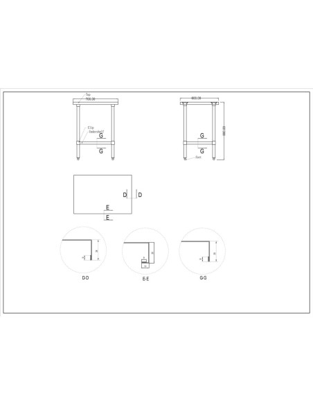 Commercial Stainless Steel Work Table Bottom shelf 700x600x900mm | Stalwart DA-WT6070G