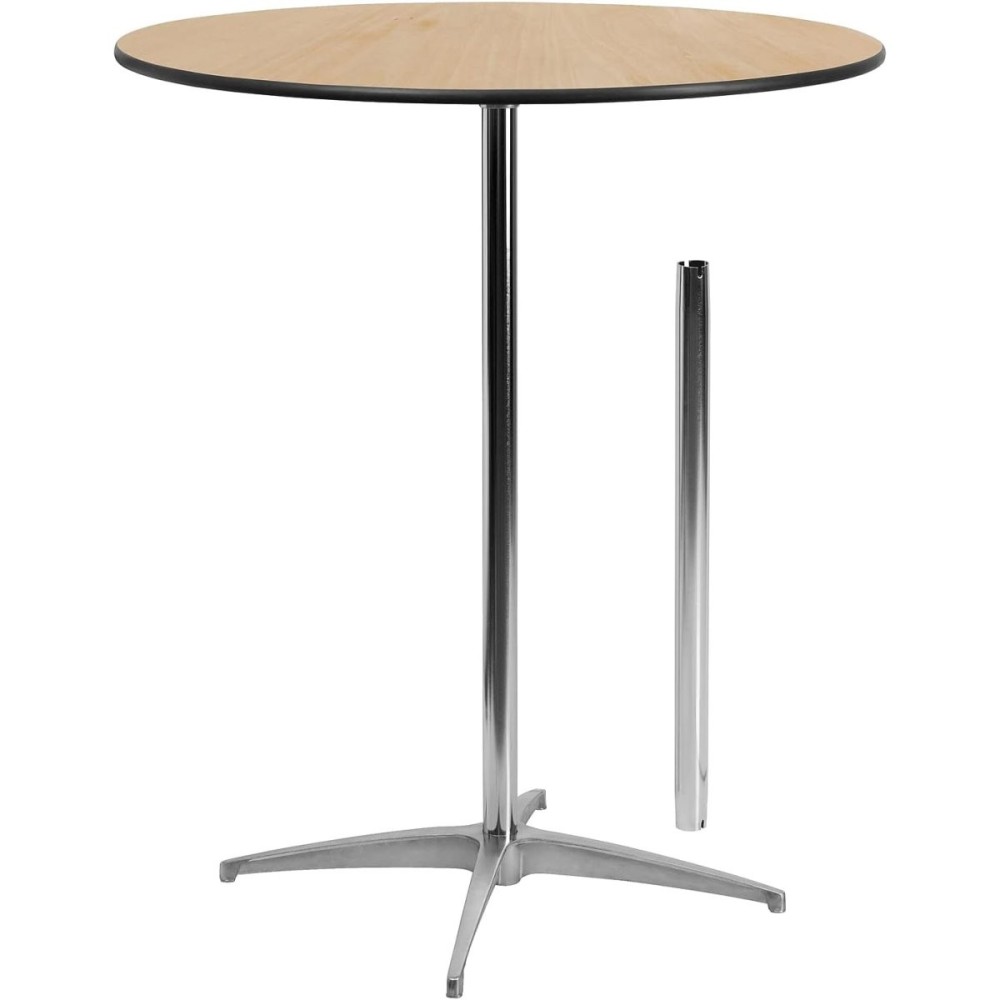 Bistro Bar Table Plywood 760mm Round Adjustable Height 760/1060mm | Stalwart DA-F102130
