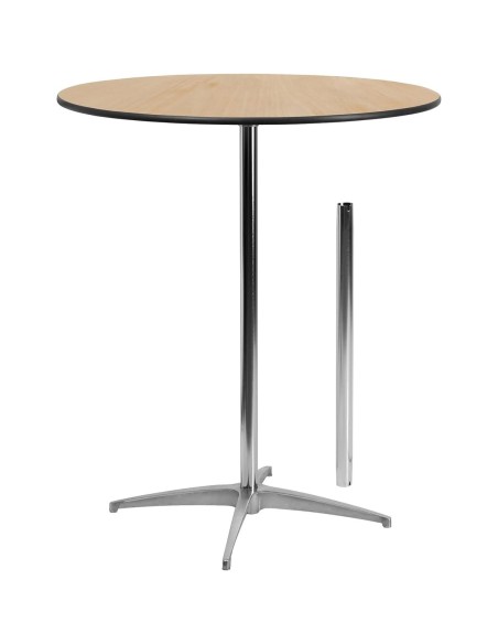 Bistro Bar Table Plywood 760mm Round Adjustable Height 760/1060mm | Stalwart DA-F102130