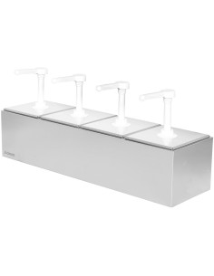 Commercial 4 x 2.5 litre Pump Condiment/Sauce Dispenser GN1/6 | Stalwart DA-NHGN164 2