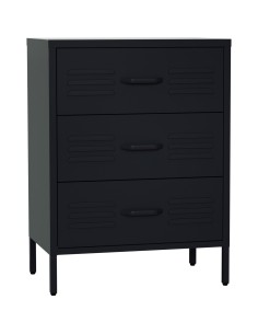 Metal Storage Cabinet 3 Drawers 600x380x800mm Black | Stalwart DA-MXHDC001BLACK