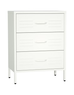 Metal Storage Cabinet 3 Drawers 600x380x800mm White | Stalwart DA-MXHDC001WHITE