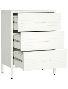 Metal Storage Cabinet 3 Drawers 600x380x800mm White | Stalwart DA-MXHDC001WHITE 2