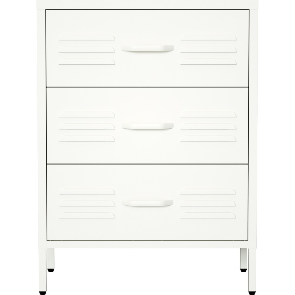 Metal Storage Cabinet 3 Drawers 600x380x800mm White | Stalwart DA-MXHDC001WHITE
