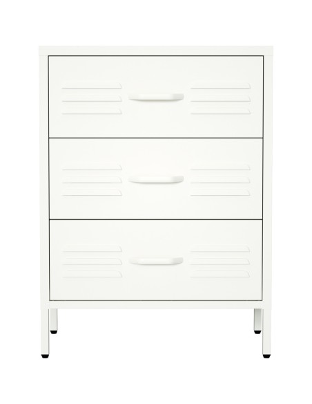 Metal Storage Cabinet 3 Drawers 600x380x800mm White | Stalwart DA-MXHDC001WHITE