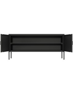 Professional Low Metal Storage Cabinet 2 Doors 1000x400x720mm 1 adjustable shelf Black | Stalwart DA-MXHSC004BLACK 2