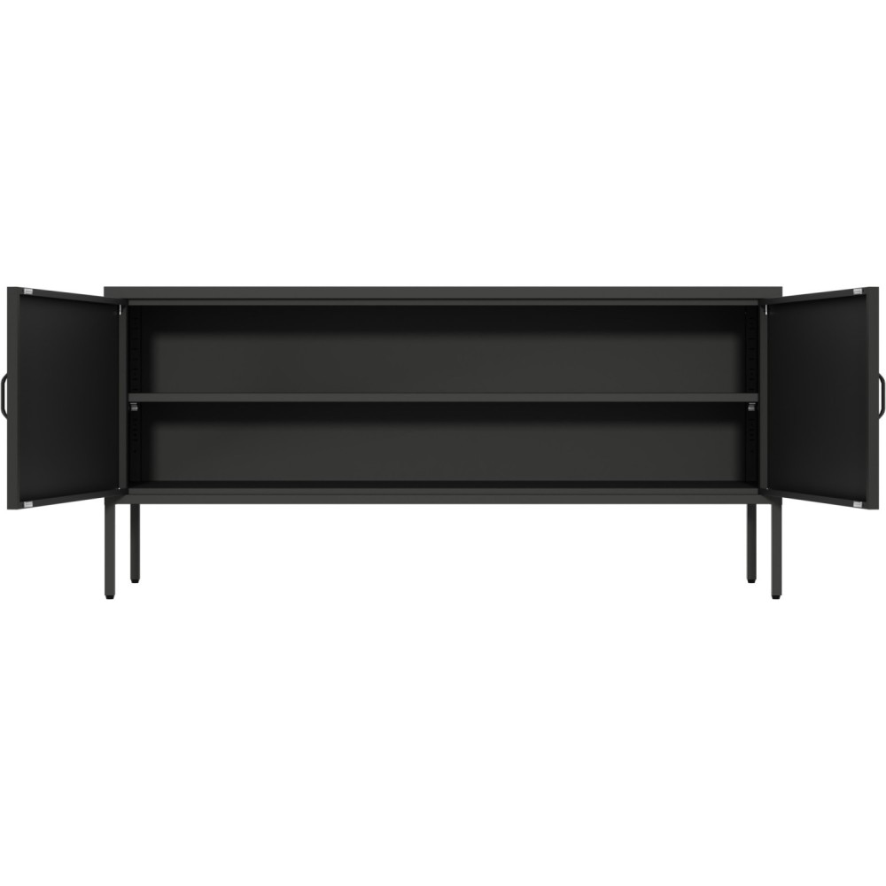 Professional Low Metal Storage Cabinet 2 Doors 1000x400x720mm 1 adjustable shelf Black | Stalwart DA-MXHSC004BLACK