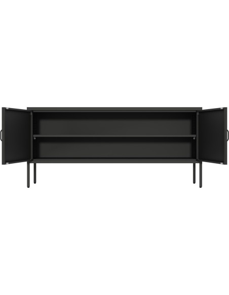 Professional Low Metal Storage Cabinet 2 Doors 1000x400x720mm 1 adjustable shelf Black | Stalwart DA-MXHSC004BLACK