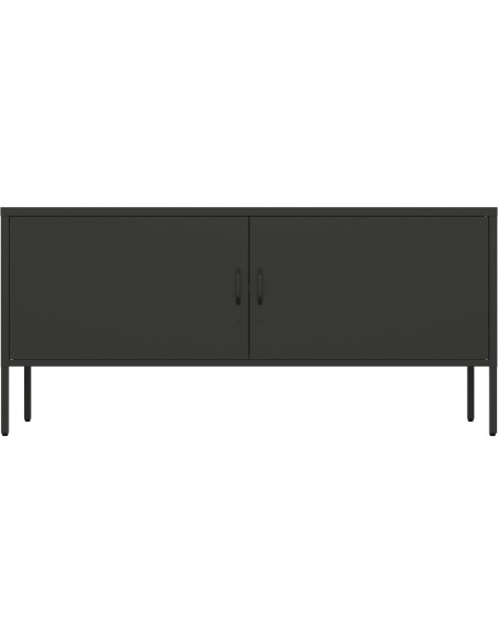 Professional Low Metal Storage Cabinet 2 Doors 1000x400x720mm 1 adjustable shelf Black | Stalwart DA-MXHSC004BLACK