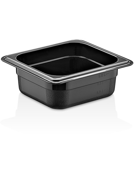 Polycarbonate Gastronorm Pan GN1/6 Depth 65mm Black 0.75 litres | Stalwart DA-GNP1665B