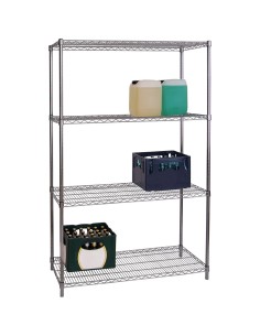 Commercial Shelving Unit 4 Tier 1000kg Width 900mm Depth 450mm Chrome Wire | Stalwart DA-AMJ320