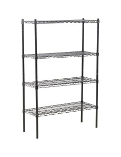 Commercial Shelving Unit 4 Tier 1000kg Width 1200mm Depth 450mm Black Wire | Stalwart DA-AMJ332