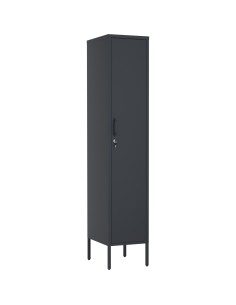 Professional Metal Storage Cabinet 1 Door 350x460x1830mm 3 adjustable shelves Black | Stalwart DA-MXHSC003BLACK