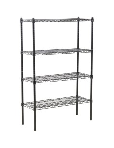 Commercial Shelving Unit 4 Tier 1000kg Width 1500mm Depth 350mm Black Wire | Stalwart DA-AMJ568