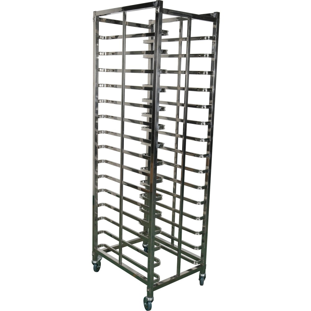 Rack Trolley 15 Tier for 600 x 400mm Bakery Sheets, Pans, Trays. Stainless Steel  | Stalwart Rack6415