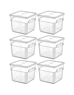 Pack of 6 Food storage Container with lid 5.7 litre 242x232x191mm Polypropylene | DA-GSPP6+GSPPL6