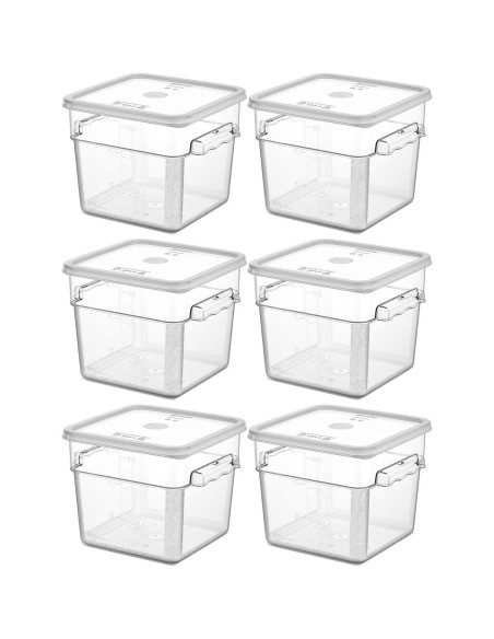 Pack of 6 Food storage Container with lid 5.7 litre 242x232x191mm Polypropylene | DA-GSPP6+GSPPL6