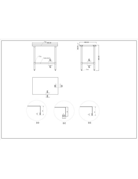 Commercial Stainless Steel Work Table Bottom shelf Upstand 900x600x900mm | Stalwart DA-WT6090GB