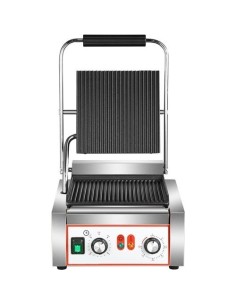 Heavy Duty Panini Contact grill Ribbed Single 1.8W | Stalwart DA-HXPG811A 2