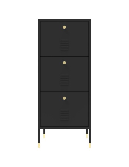 Metal Storage Cabinet 3 Drawers 420x400x1015mm Black | Stalwart DA-HMA12