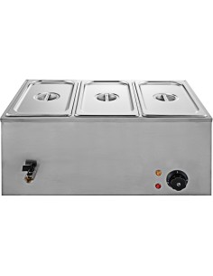 Commercial Bain Marie with 3x1/3Gn Pans and Lids | Stalwart DA-M403