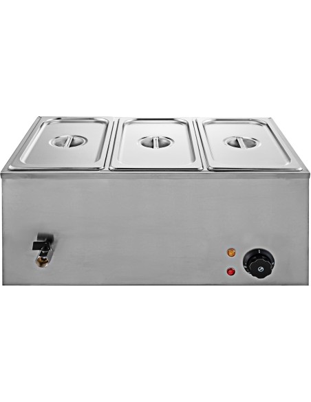 Commercial Bain Marie with 3x1/3Gn Pans and Lids | Stalwart DA-M403