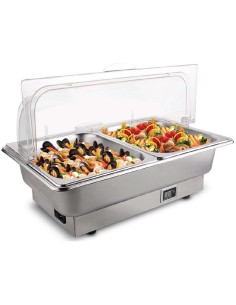 Roll top Chafer Electric heating GN1/1 Stainless steel Plastic cover 9 litres | DA-ECD09A2