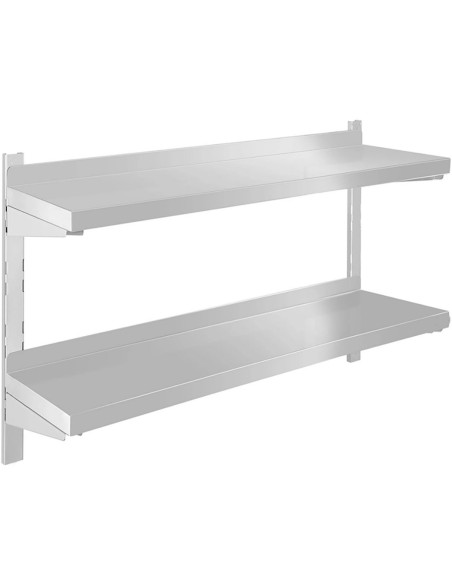 Wall shelf 2 levels 1400x350x600mm Stainless steel | DA-WM14035B