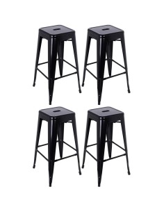 4pcs High Bar stool Steel Black Indoors | Stalwart DA-WW61