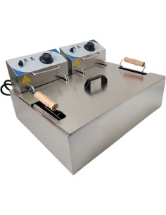 Commercial Twin Fryer Electric 14 litre 2.5+2.5kW Countertop | Stalwart DA-WHCD171 2