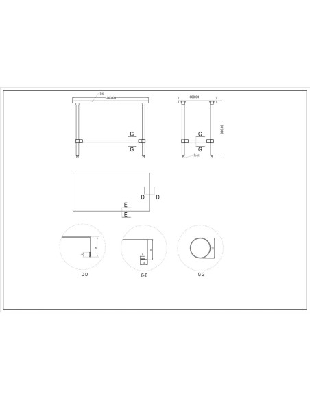 Commercial Stainless Steel Work Table No Bottom shelf 1200x600x900mm | Stalwart DA-WT60120GNU