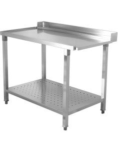 Unloading table Left side 600x650x850mm With bottom shelf With splashback Stainless steel | Stalwart DA- SWB6065R