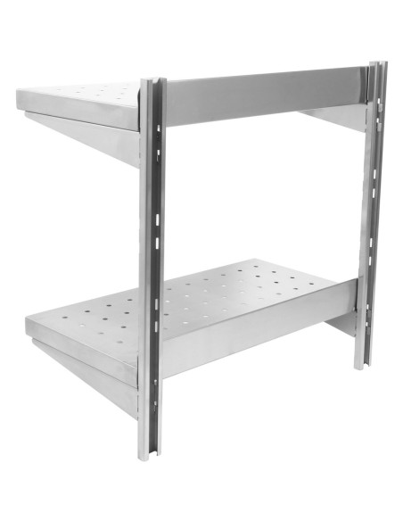 Wall Shelf Perforated 2 tiers Stainless steel 800x400x600mm | Stalwart DA-WSWB40080P