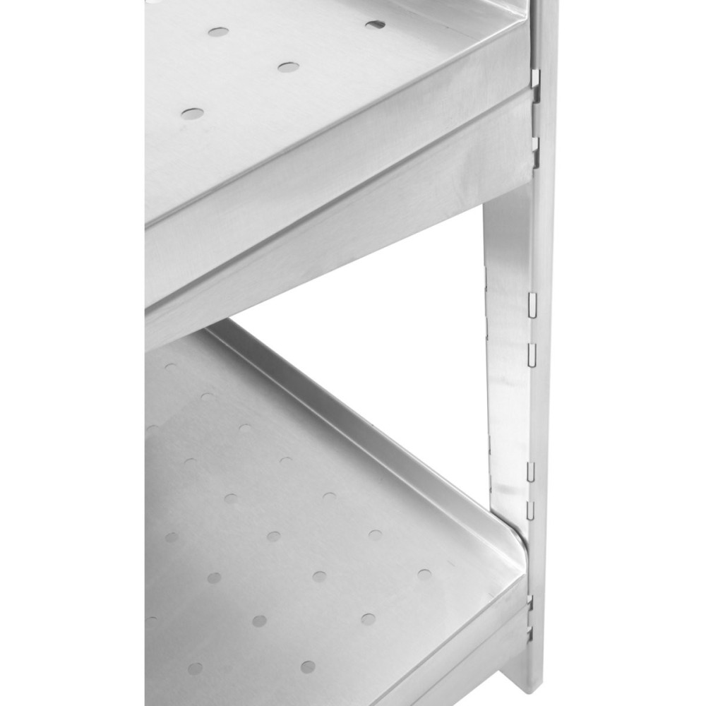 Wall Shelf Perforated 2 tiers Stainless steel 800x400x600mm | Stalwart DA-WSWB40080P