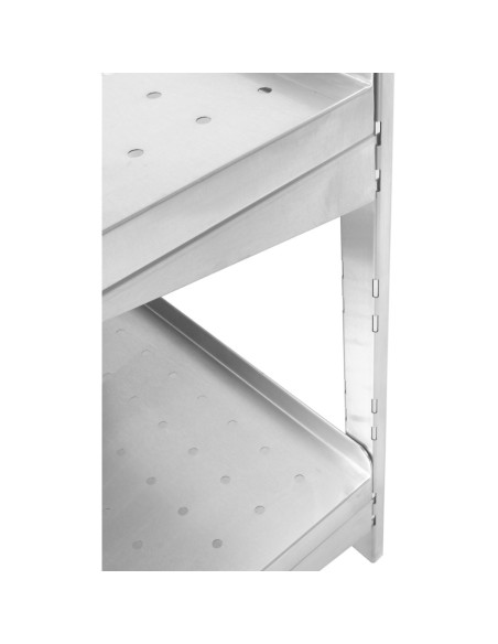 Wall Shelf Perforated 2 tiers Stainless steel 800x400x600mm | Stalwart DA-WSWB40080P