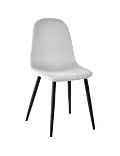 Velvet Dining Chair Light Grey (Pack of 4) | Stalwart DA-WW088LIGHTGREY