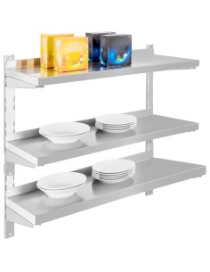 Wall shelf 3 levels 600x300x900mm Stainless steel | DA-WSWB30060