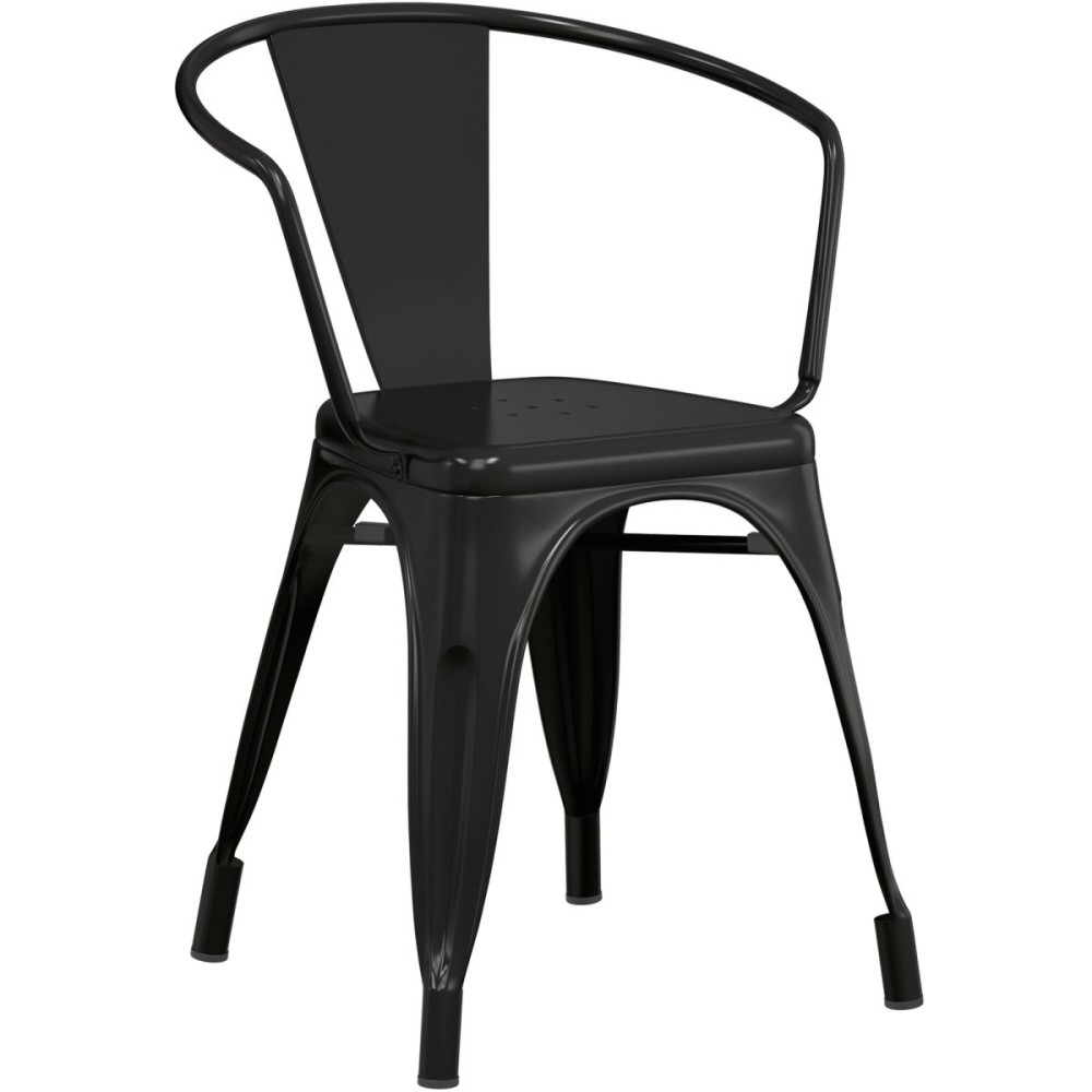 4pcs Bistro Dining Chair Steel Black Indoors | Stalwart DA-WW167B