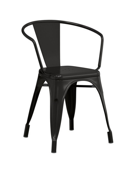 4pcs Bistro Dining Chair Steel Black Indoors | Stalwart DA-WW167B